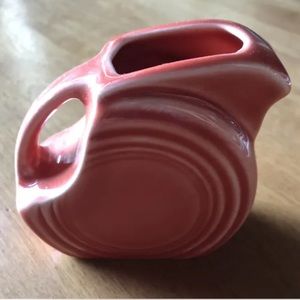 HLC USA Fiestaware Persimmon Coral Mini Disk Creamer Syrup Pitcher 4”W X 3.25”H